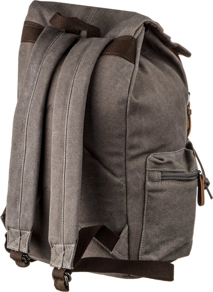Багатофункціональний текстильний рюкзак сірого кольору Vintage (20133)