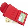 Красный кошелек из натуральной кожи на кнопке Marco Coverna (18886) - 5
