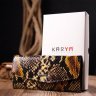 Жовто-чорний жіночий гаманець із натуральної лакової шкіри під рептилію KARYA (2421111) - 9