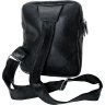 Мужская наплечная сумка из мягкой кожи черного цвета Vip Collection (21083) - 3