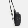 Чоловіча містка слінг-сумка з натуральної фактурної шкіри Borsa Leather чорного кольору 95825 фото №4 Чоловіча містка слінг-сумка з натуральної фактурної шкіри Borsa Leather чорного кольору 95825 modnotak фото - 4
