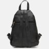 Жіночий шкіряний рюкзак чорного кольору із золотистою фурнітурою Borsa Leather (21297) - 4