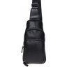 Мужская сумка-рюкзак из износостойкой кожи черного цвета Borsa Leather (19306) - 2