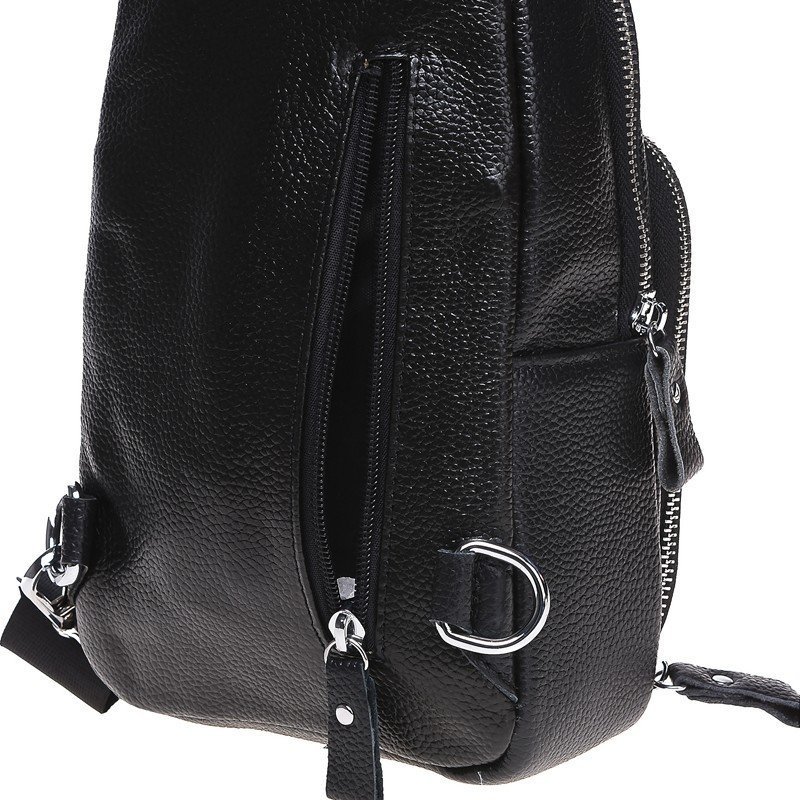 Чоловіча сумка-рюкзак з зносостійкого шкіри чорного кольору Borsa Leather (19306)