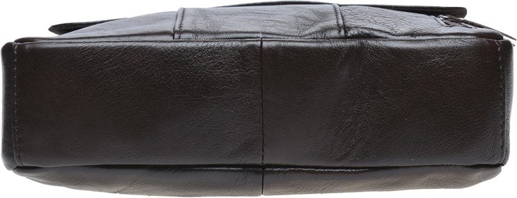 Чоловіча вертикальна сумка коричневого кольору з натуральної шкіри з ручками Borsa Leather (21329)