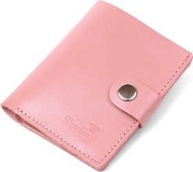 Женский розовый кошелек из гладкой кожи с хлястиком на кнопке Shvigel (2416488)