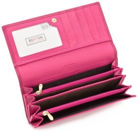 Жіночий рожевий гаманець із золотистою фурнітурою BOSTON (16208)