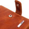 Рыжее мужское портмоне из добротной винтажной кожи с хлястиком на кнопке KARYA (2421327) - 3