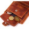 Рыжее мужское портмоне из добротной винтажной кожи с хлястиком на кнопке KARYA (2421327) - 7