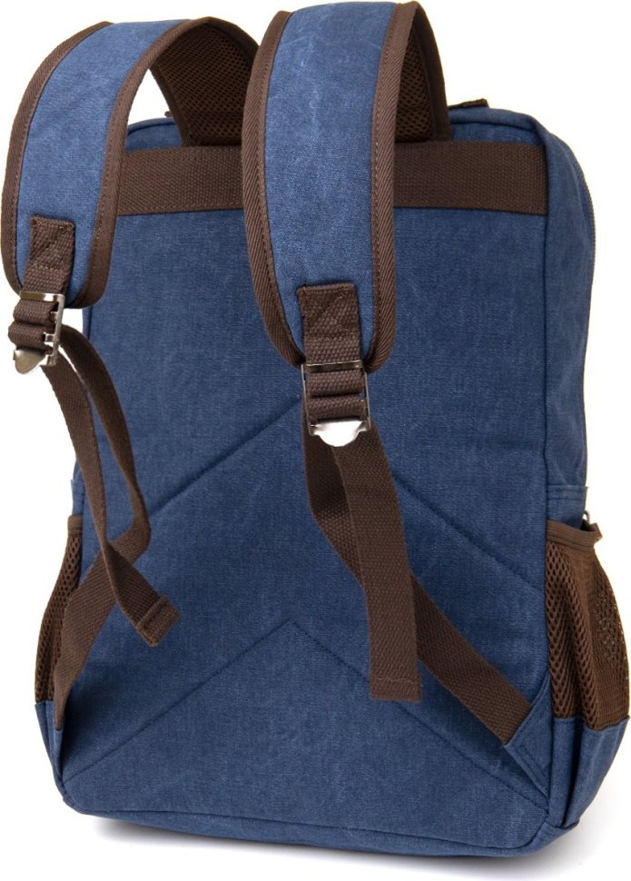 Темно-синій текстильний дорожній рюкзак на блискавичної застібці Vintage (20621)