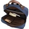 Темно-синий текстильный дорожный рюкзак на молниевой застежке Vintage (20621) - 4