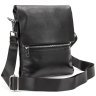 Черная мужская сумка на плечо из фактурной кожи Tiding Bag 77525 modnotak фото - 7