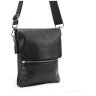 Черная мужская сумка на плечо из фактурной кожи Tiding Bag 77525 modnotak фото - 9