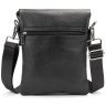 Черная мужская сумка на плечо из фактурной кожи Tiding Bag 77525 modnotak фото - 11