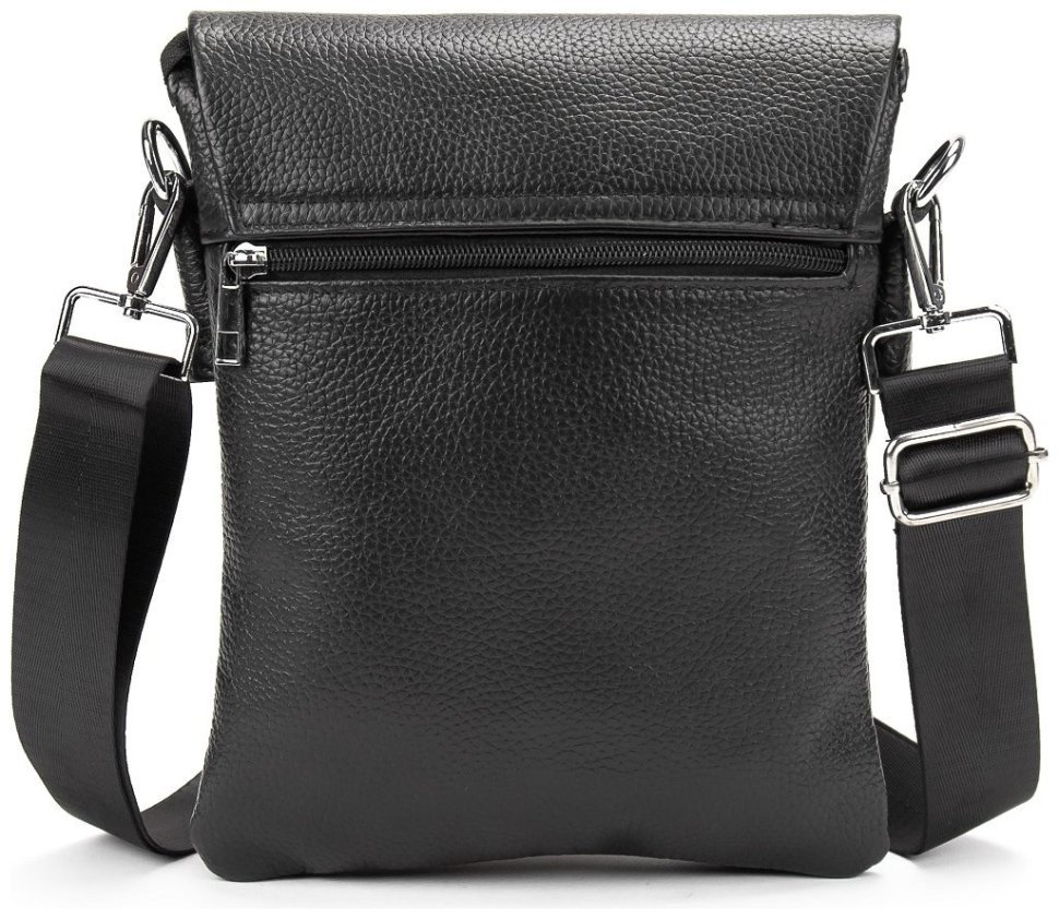 Черная мужская сумка на плечо из фактурной кожи Tiding Bag 77525 modnotak фото №11