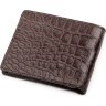 Коричневий гаманець з фактурної крокодилової шкіри CROCODILE LEATHER (024-18234) - 2