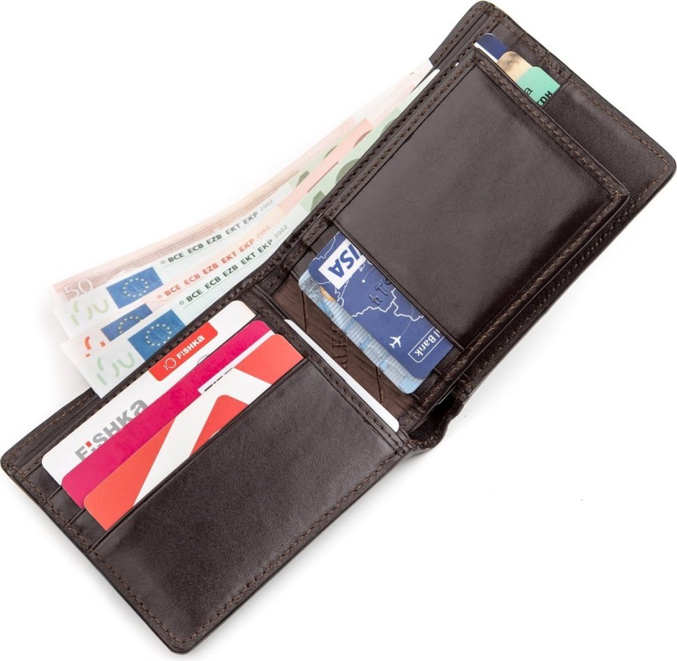 Коричневый кошелек из фактурной крокодиловой кожи CROCODILE LEATHER (024-18234) modnotak фото №3