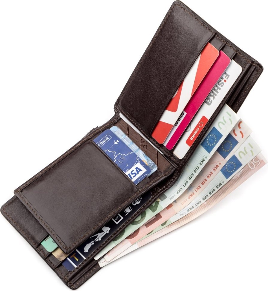 Коричневый кошелек из фактурной крокодиловой кожи CROCODILE LEATHER (024-18234) modnotak фото №5