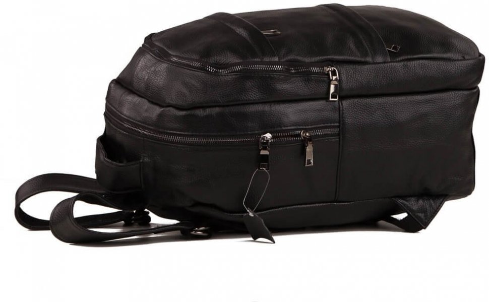 Кожаный городской рюкзак хорошего качества в черном цвете Tiding Bag (19439)