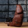 Городская мужская сумка-слинг из фактурной кожи коричневого цвета Vintage 98125 modnotak фото - 9