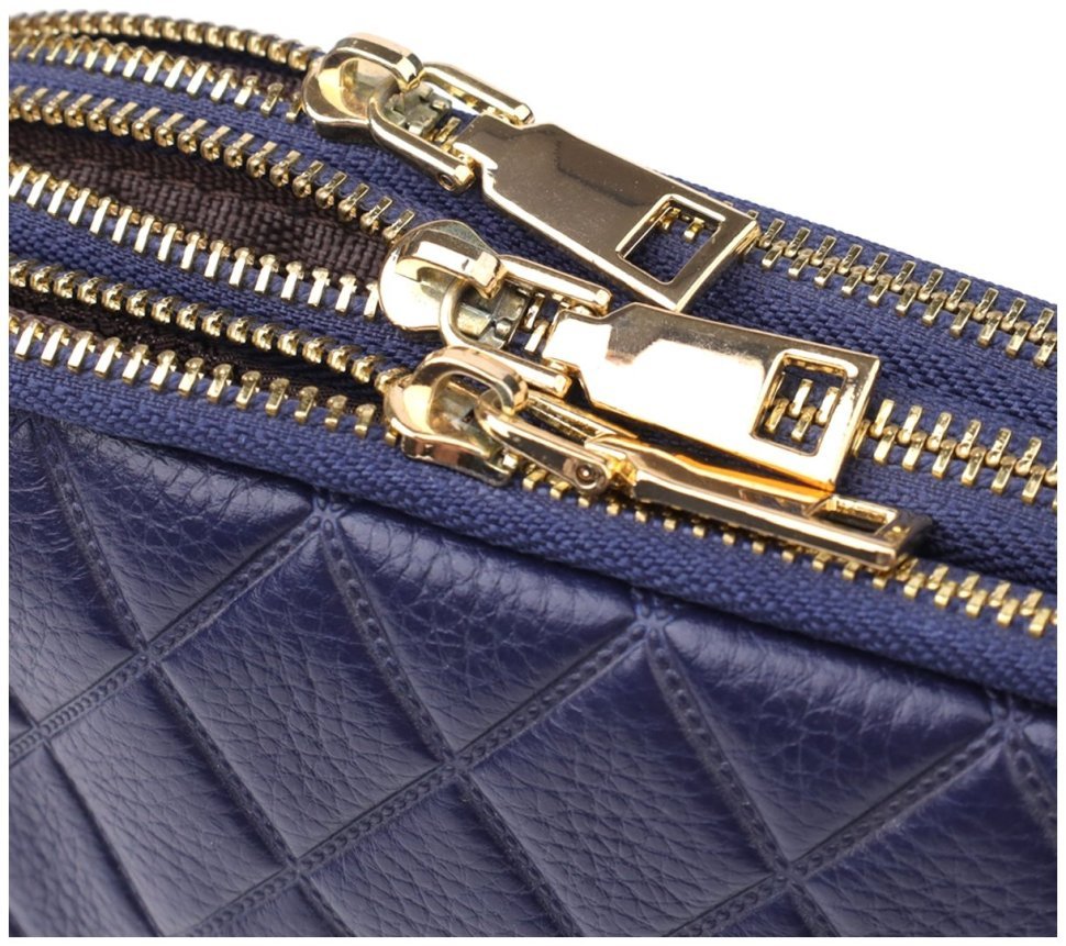 Компактная женская сумка на три отделения на каждый день из фактурной кожи Vintage 98225 синего цвета фото №6 Компактная женская сумка на три отделения на каждый день из фактурной кожи Vintage 98225 синего цвета modnotak фото №6