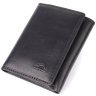 Компактное мужское портмоне из черной гладкой кожи без монетницы на кнопке Tony Perotti 108525 modnotak фото - 1
