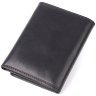 Компактное мужское портмоне из черной гладкой кожи без монетницы на кнопке Tony Perotti 108525 modnotak фото - 2
