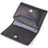 Компактное мужское портмоне из черной гладкой кожи без монетницы на кнопке Tony Perotti 108525 modnotak фото - 5