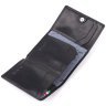 Компактное мужское портмоне из черной гладкой кожи без монетницы на кнопке Tony Perotti 108525 modnotak фото - 7