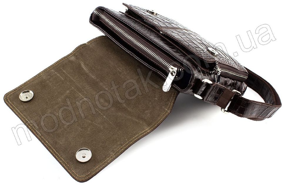 Мужская кожаная сумка с фактурой под крокодила KARYA (0794-57)