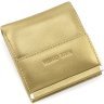Модный женский кошелек из натуральной кожи золотистого цвета на кнопке Marco Coverna 68625 - 3