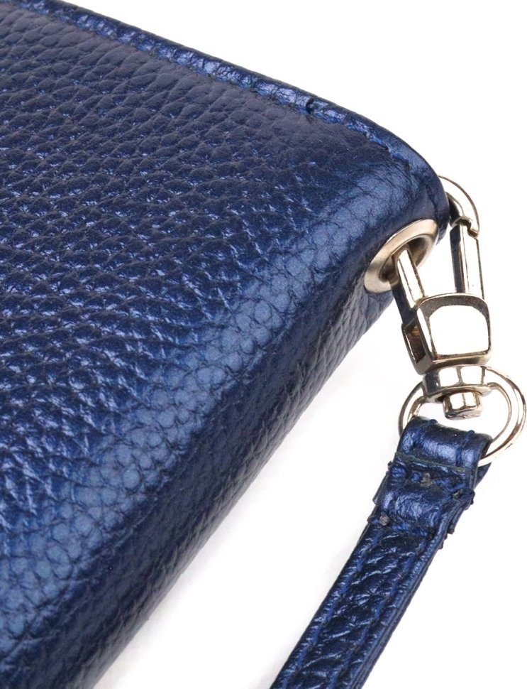 Красивый женский кошелек синего цвета из натуральной кожи флотар CANPELLINI (2421616)