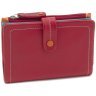 Червоний жіночий гаманець з натуральної шкіри зі світлим рядком Visconti Malabu 68825