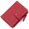 Красный женский кошелек из натуральной кожи со светлой строчкой Visconti Malabu 68825 - 3