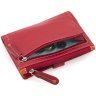 Красный женский кошелек из натуральной кожи со светлой строчкой Visconti Malabu 68825 - 6