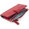 Красный женский кошелек из натуральной кожи со светлой строчкой Visconti Malabu 68825 - 5