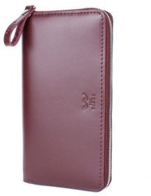 Большой женский кошелек из гладкой кожи марсалового цвета BlankNote Keeper zip 79025