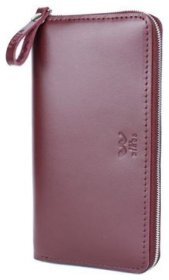 Большой женский кошелек из гладкой кожи марсалового цвета BlankNote Keeper zip 79025