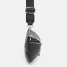 Недорогая женская кожаная сумка черного цвета с текстильным ремешком Borsa Leather (59125) - 3