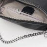 Недорога жіноча шкіряна сумка чорного кольору з текстильним ремінцем Borsa Leather (59125) - 5