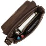 Чоловіча сумка середнього розміру із натуральної шкіри коричневого кольору з клапаном Visconti Skyler 69225 - 6