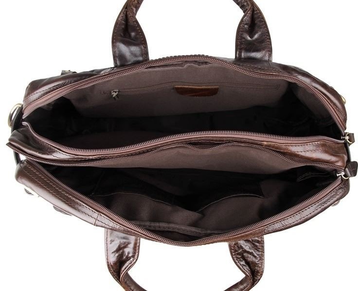 Мужская сумка-трансформер темно-коричневого цвета из натуральной кожи John McDee (19750)