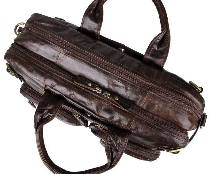 Мужская сумка-трансформер темно-коричневого цвета из натуральной кожи John McDee (19750)