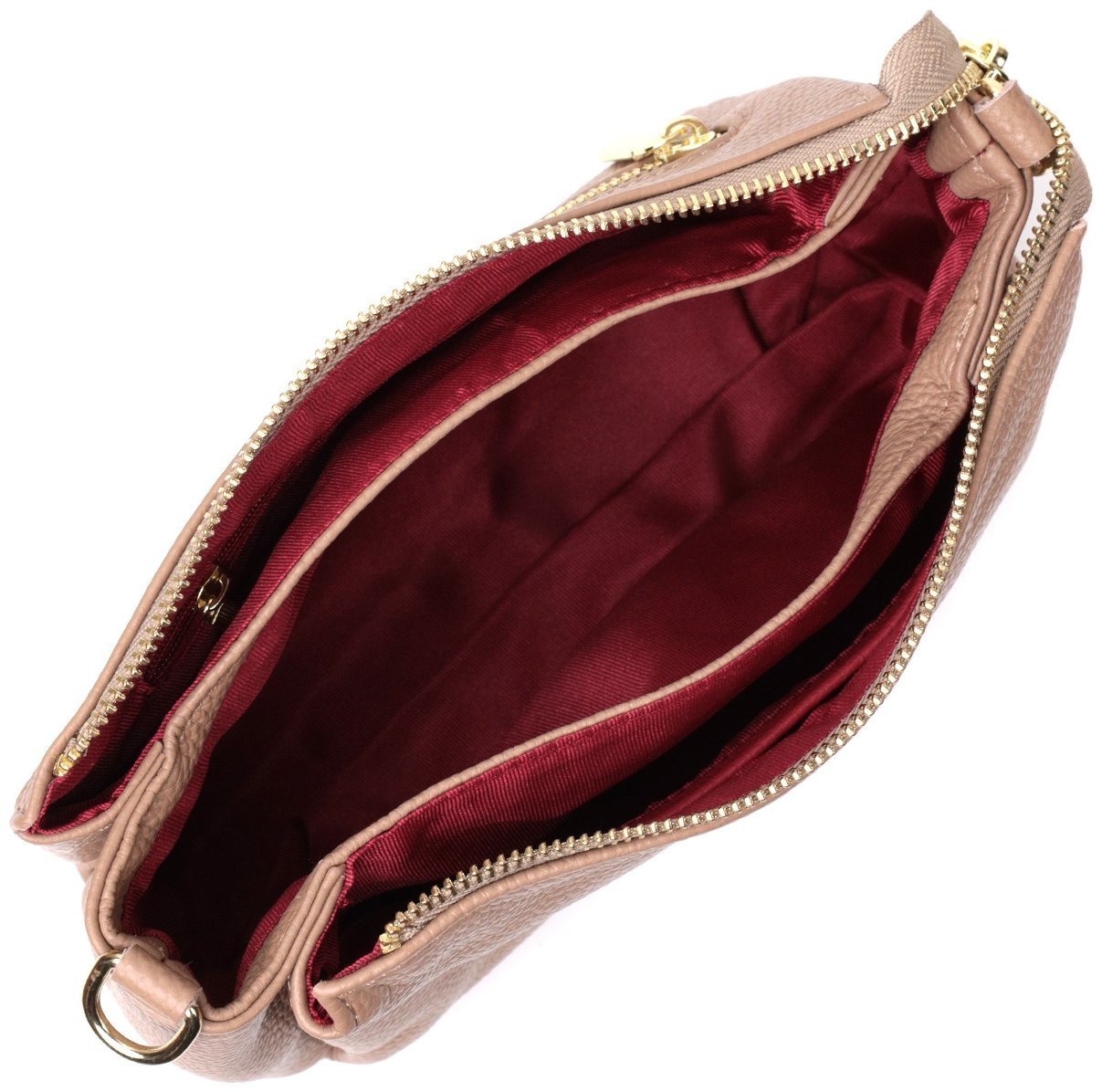 Средняя женская сумка через плече из натуральной кожи бежевого цвета Vintage 2422289