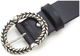 Женский брючный ремень из итальянской кожи с круглой пряжкой Gherardini 35288