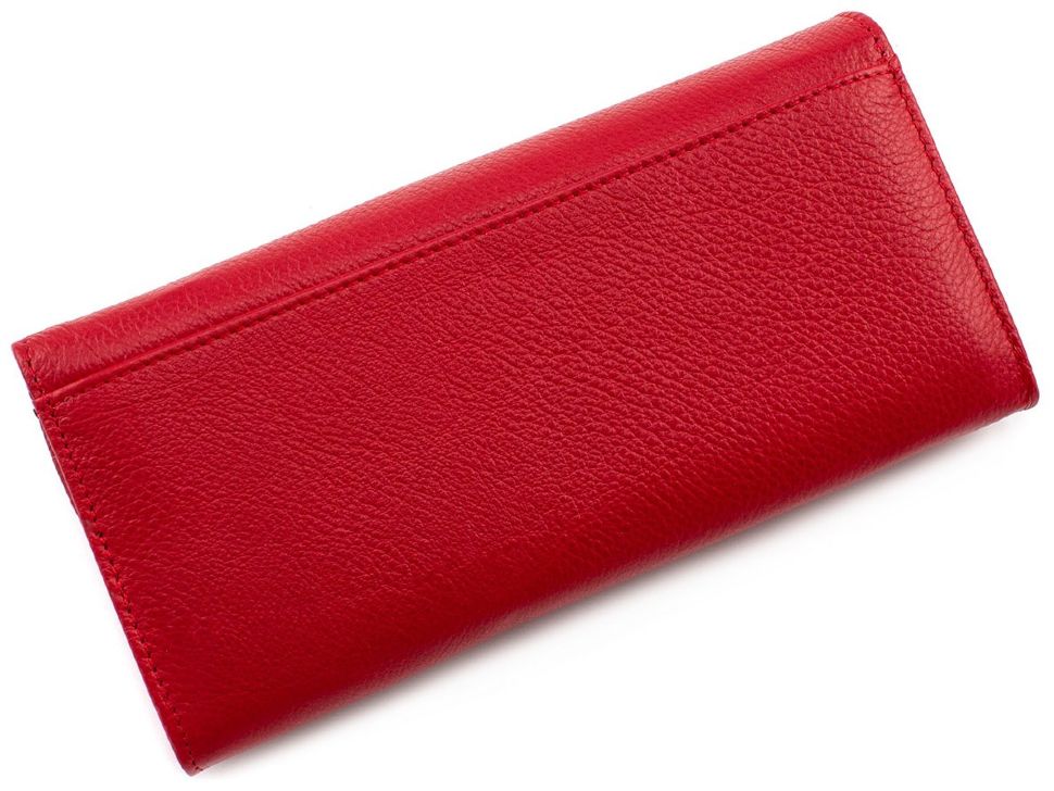 Червоний шкіряний гаманець на магнітній фіксації ST Leather (16808)