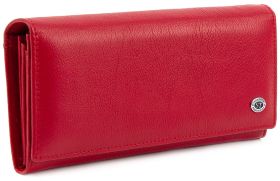 Червоний шкіряний гаманець на магнітній фіксації ST Leather (16808)