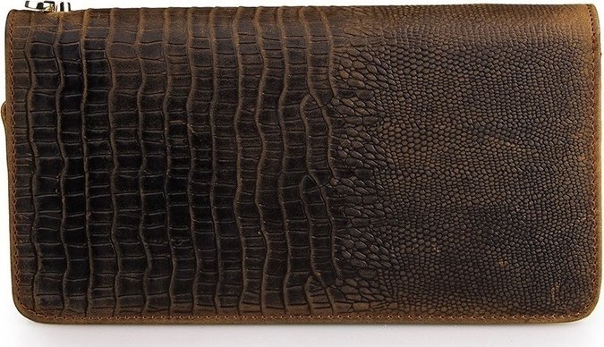Оригінальний чоловічий шкіряний клатч з фактурою під крокодила VINTAGE STYLE (14366)