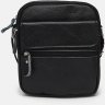 Маленькая мужская сумка из черной кожи с наплечным ремешком Keizer (15645) - 2