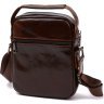 Темно-коричневая мужская небольшая сумка-барсетка из натуральной кожи Vintage (20691) - 2